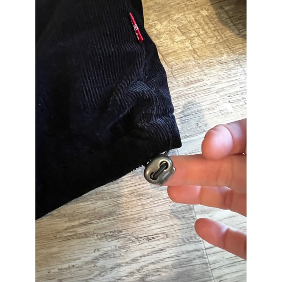 Levi's Women's Corderoy Black Puffer Jacket Size XL Winter Coat - Picture 7 of 13